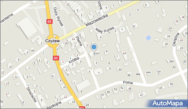 Czyżew, Piwna, 3, mapa Czyżew