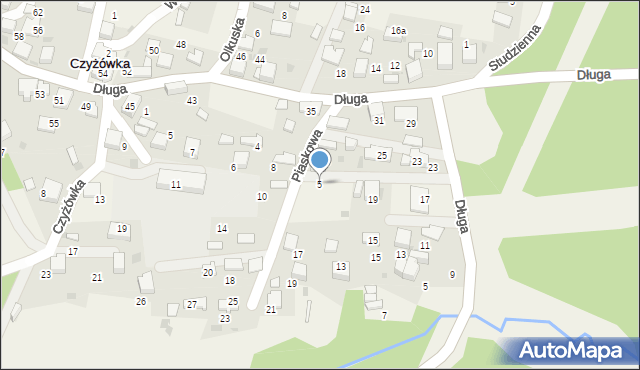 Czyżówka, Piaskowa, 5, mapa Czyżówka