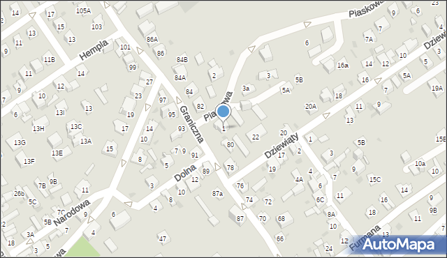 Dąbrowa Górnicza, Piaskowa, 1, mapa Dąbrowa Górnicza