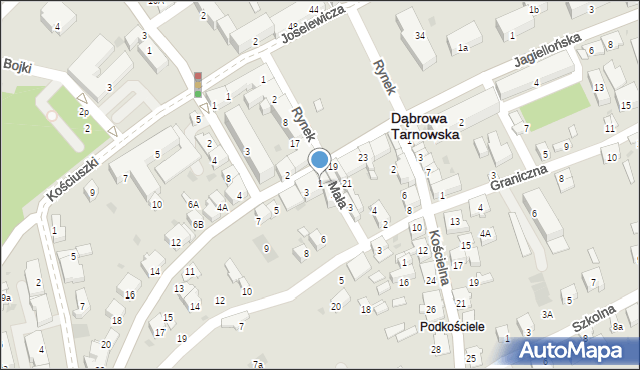 Dąbrowa Tarnowska, Piłsudskiego Józefa, marsz., 1, mapa Dąbrowa Tarnowska