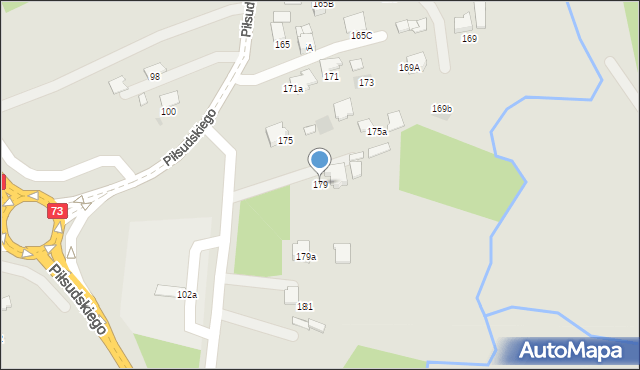 Dąbrowa Tarnowska, Piłsudskiego Józefa, marsz., 179, mapa Dąbrowa Tarnowska