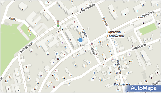Dąbrowa Tarnowska, Piłsudskiego Józefa, marsz., 2, mapa Dąbrowa Tarnowska