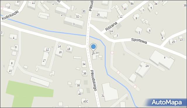 Dąbrowa Tarnowska, Piłsudskiego Józefa, marsz., 27, mapa Dąbrowa Tarnowska