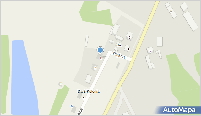 Darż, Piękna, 1, mapa Darż