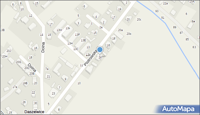 Daszewice, Piotrowska, 14, mapa Daszewice