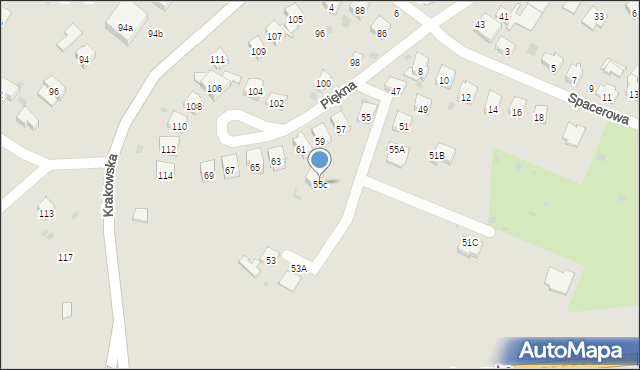 Dębica, Piękna, 55c, mapa Dębicy