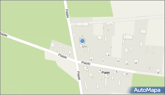 Długi Bród, Piaski, 3, mapa Długi Bród