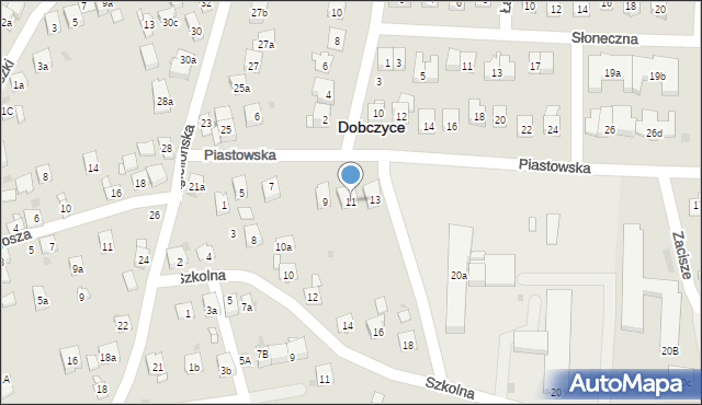 Dobczyce, Piastowska, 11, mapa Dobczyce