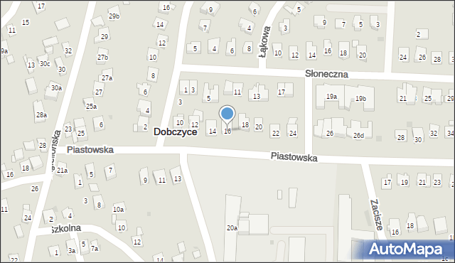 Dobczyce, Piastowska, 16, mapa Dobczyce