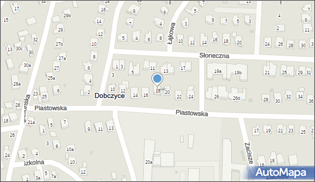 Dobczyce, Piastowska, 18, mapa Dobczyce