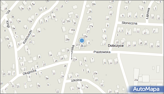 Dobczyce, Piastowska, 4, mapa Dobczyce