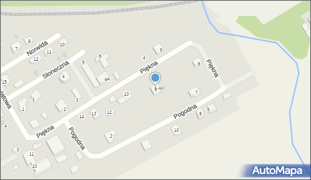 Dobiegniew, Piękna, 9, mapa Dobiegniew