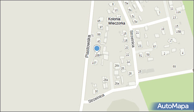 Dobrodzień, Piastowska, 105, mapa Dobrodzień
