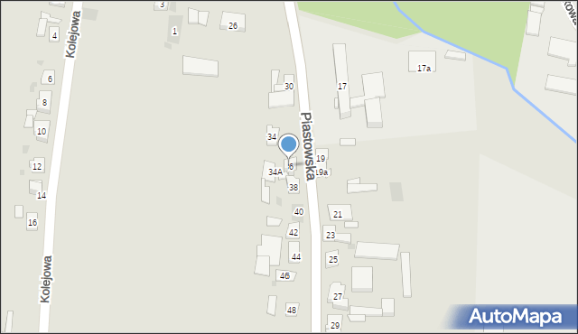 Dobrodzień, Piastowska, 36, mapa Dobrodzień