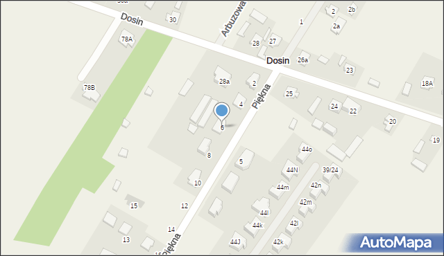 Dosin, Piękna, 6, mapa Dosin