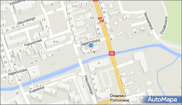 Drawsko Pomorskie, Piłsudskiego Józefa, marsz., 7d, mapa Drawsko Pomorskie