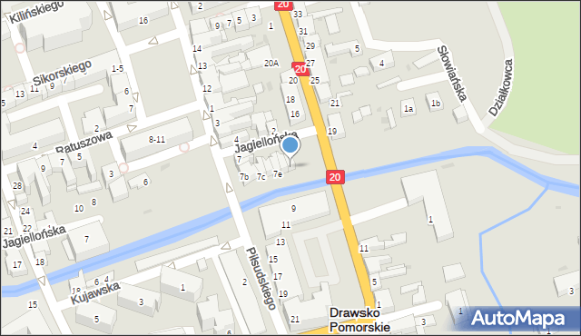 Drawsko Pomorskie, Piłsudskiego Józefa, marsz., 7g, mapa Drawsko Pomorskie