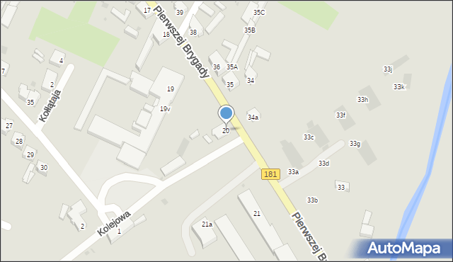 Drezdenko, Pierwszej Brygady, 20, mapa Drezdenko