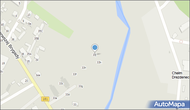 Drezdenko, Pierwszej Brygady, 33j, mapa Drezdenko