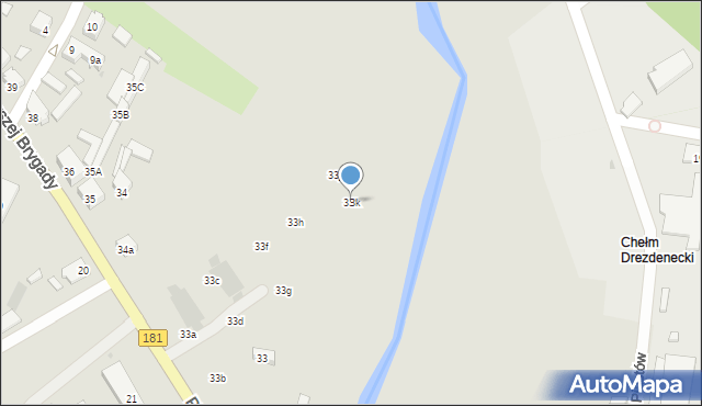 Drezdenko, Pierwszej Brygady, 33k, mapa Drezdenko