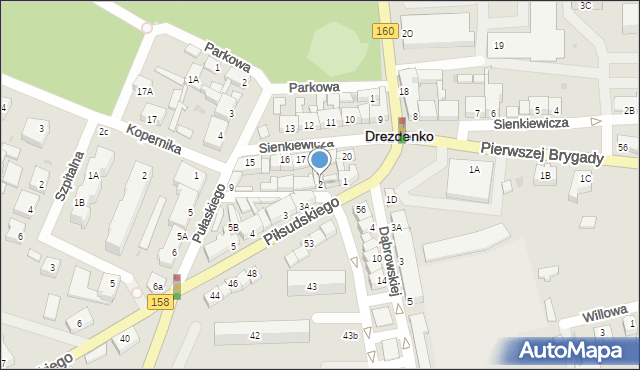 Drezdenko, Piłsudskiego Józefa, marsz., 2, mapa Drezdenko