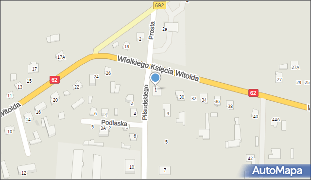 Drohiczyn, Piłsudskiego Józefa, marsz., 1, mapa Drohiczyn