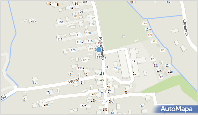 Dynów, Piłsudskiego Józefa, marsz., 130, mapa Dynów