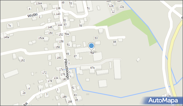 Dynów, Piłsudskiego Józefa, marsz., 76a, mapa Dynów