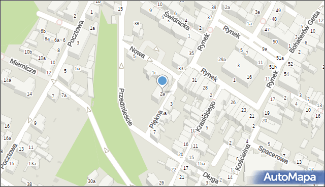 Dzierżoniów, Piękna, 2a, mapa Dzierżoniów