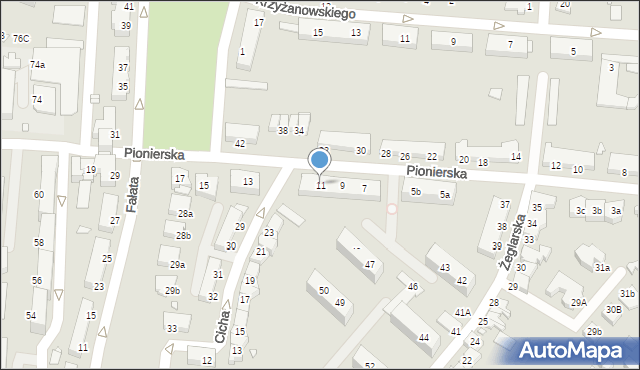 Elbląg, Pionierska, 11, mapa Elbląga