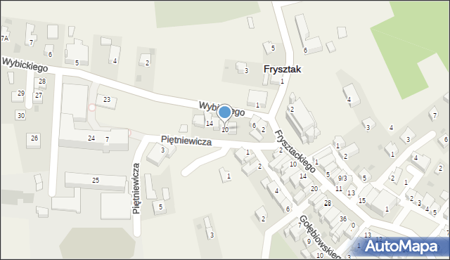 Frysztak, Piętniewicza Józefa, 10, mapa Frysztak