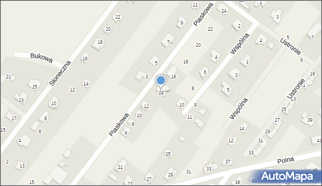 Gajków, Piaskowa, 14, mapa Gajków