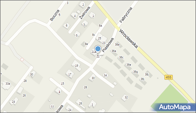 Gajków, Piaskowa, 21, mapa Gajków