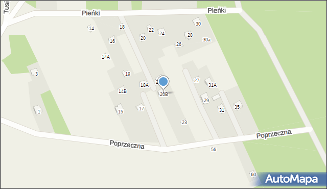 Gąsiorowo, Pieńki, 20B, mapa Gąsiorowo