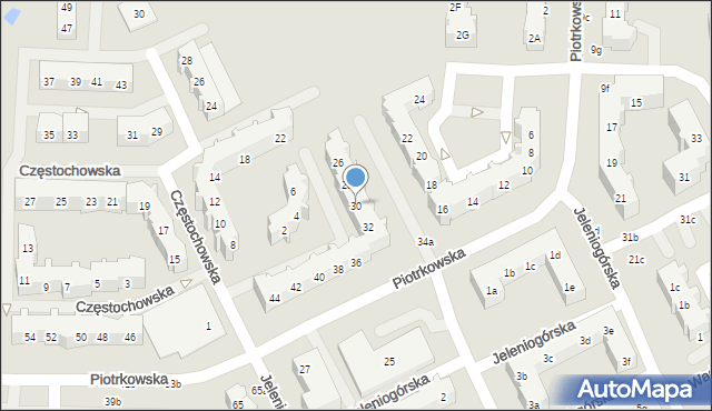 Gdańsk, Piotrkowska, 30, mapa Gdańska