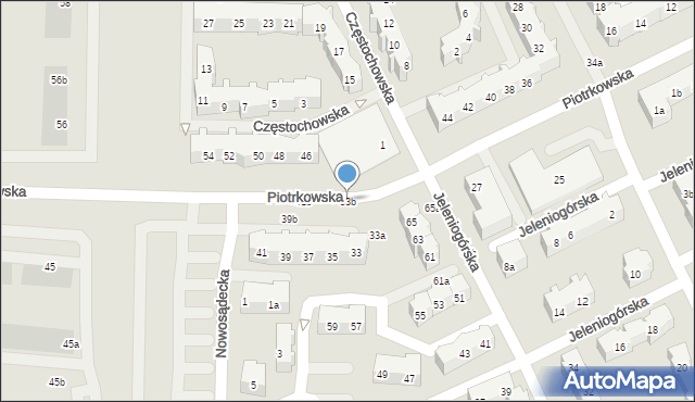 Gdańsk, Piotrkowska, 33b, mapa Gdańska