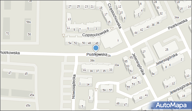 Gdańsk, Piotrkowska, 41b, mapa Gdańska