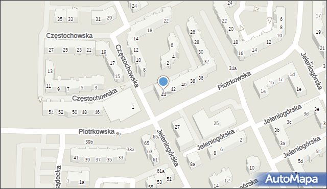 Gdańsk, Piotrkowska, 44, mapa Gdańska