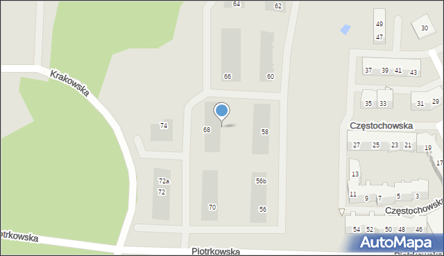 Gdańsk, Piotrkowska, 68, mapa Gdańska