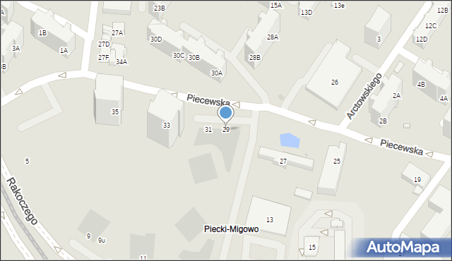 Gdańsk, Piecewska, 29, mapa Gdańska