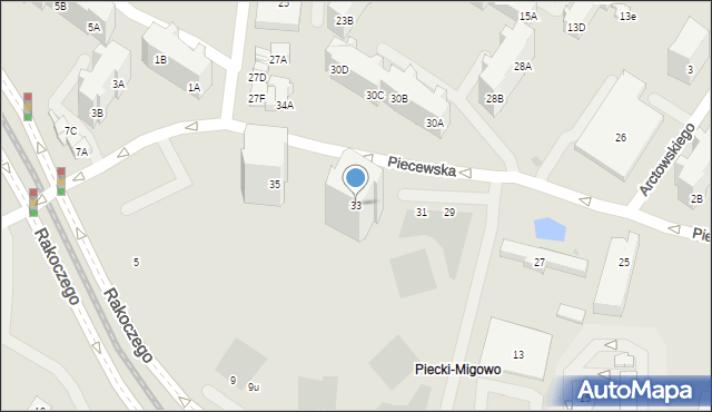 Gdańsk, Piecewska, 33, mapa Gdańska