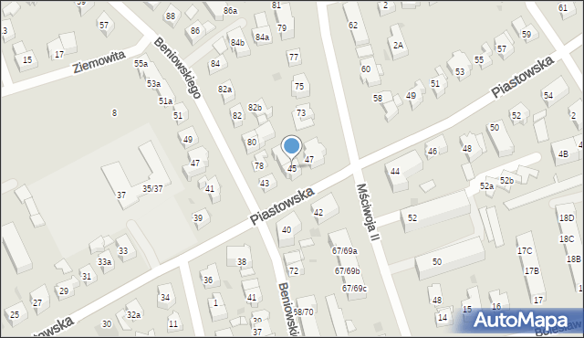 Gdańsk, Piastowska, 45, mapa Gdańska