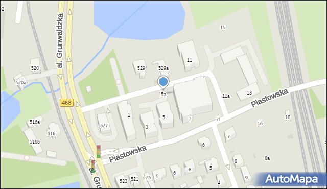 Gdańsk, Piastowska, 5a, mapa Gdańska