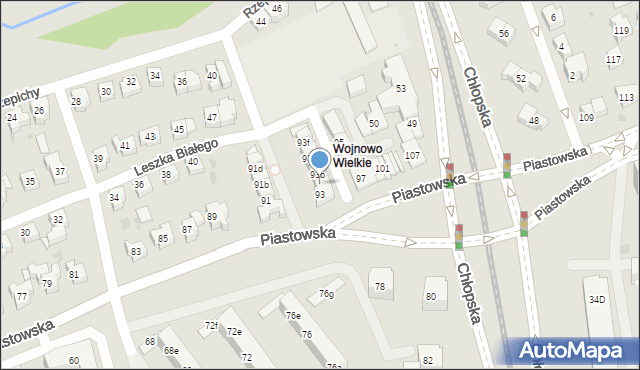 Gdańsk, Piastowska, 93a, mapa Gdańska