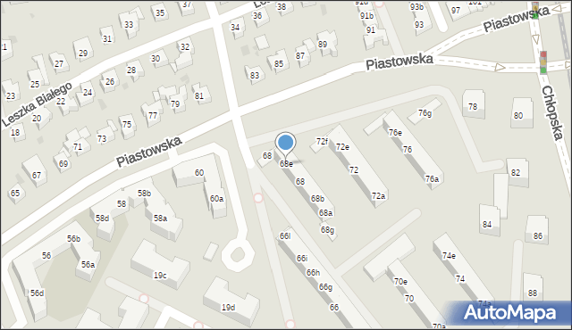 Gdańsk, Piastowska, 68e, mapa Gdańska