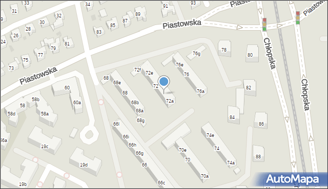 Gdańsk, Piastowska, 72b, mapa Gdańska