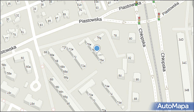 Gdańsk, Piastowska, 76b, mapa Gdańska