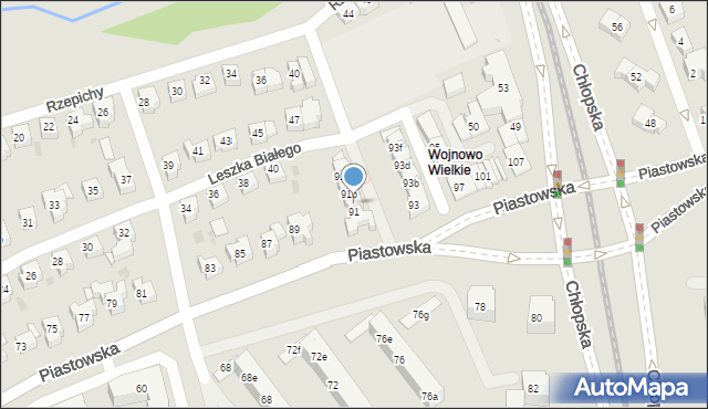 Gdańsk, Piastowska, 91a, mapa Gdańska