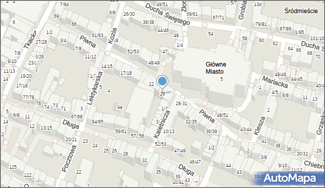 Gdańsk, Piwna, 26, mapa Gdańska