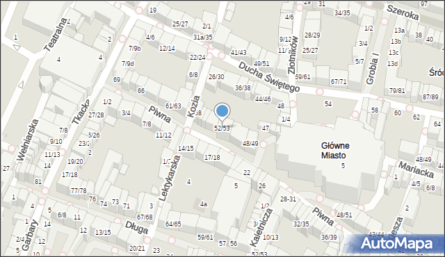 Gdańsk, Piwna, 52/53, mapa Gdańska